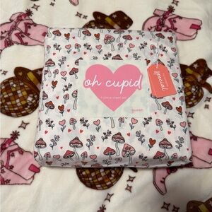 Oh Cupid Heart and Mushroom Sheet Set - Pink